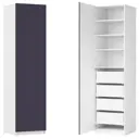 Шкаф распашной Амьен индиго 60х232,2х54,5  с 4 полками и 4 ящиками ЛДСП каркас белый